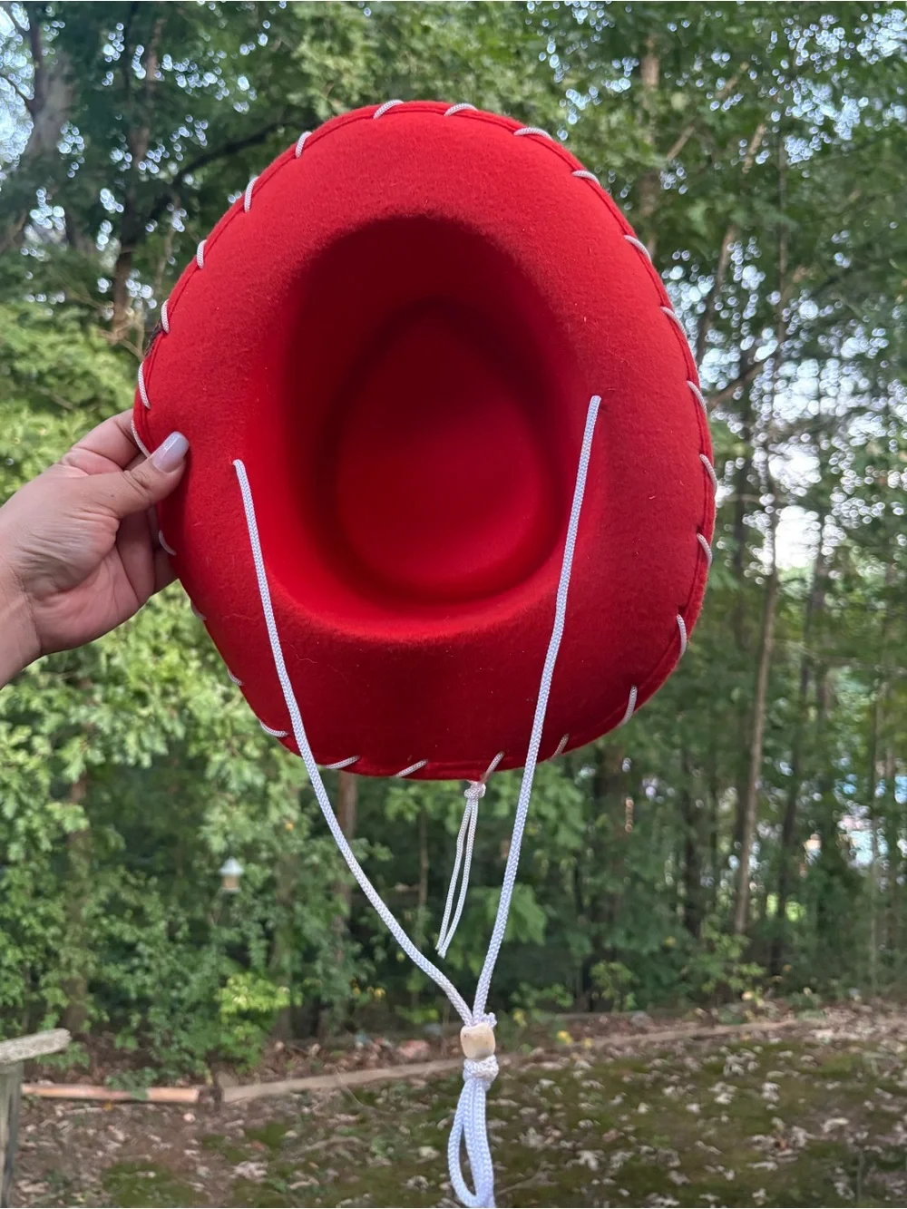 Kids Red Cowboy Hat with Chin Cord
